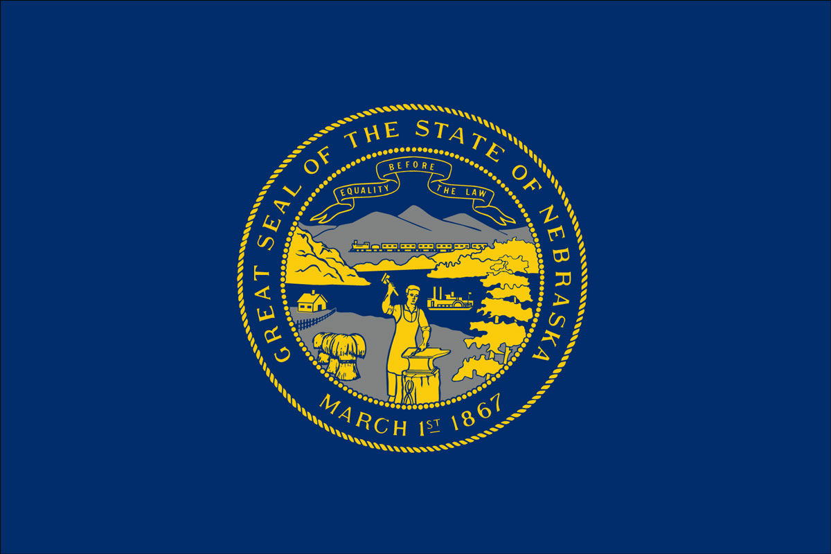 12x18" Nylon flag of State of Nebraska